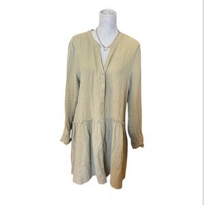 Carve Designs Olive Green Quilted Fabric dress L (4400)